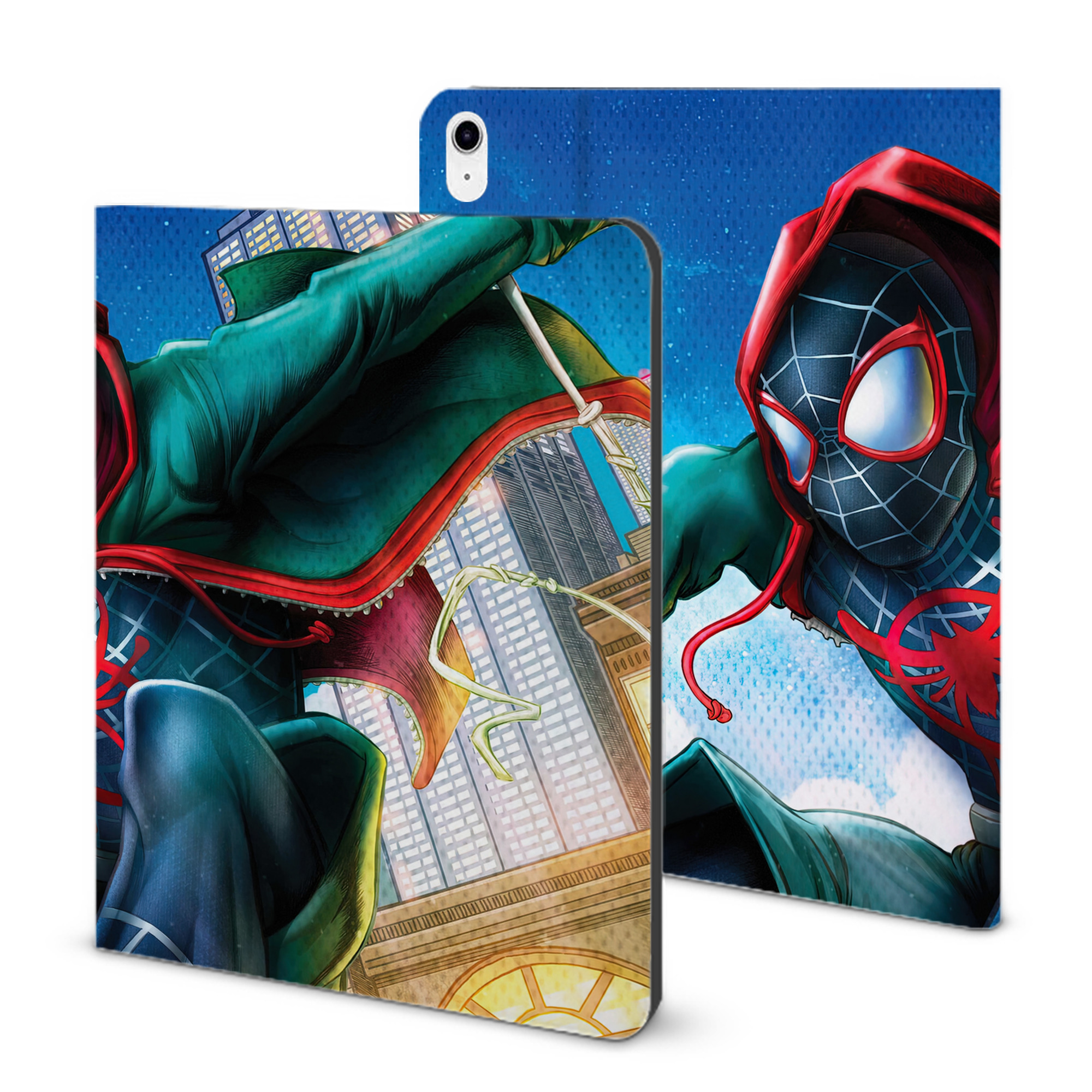 （画像用） Spider Man スパイダーマン IPad ケース ブック型 PUレザー TPU 耐衝撃 軽量 薄型 ペン収納なし 全面保護 IPad 各モデル対応